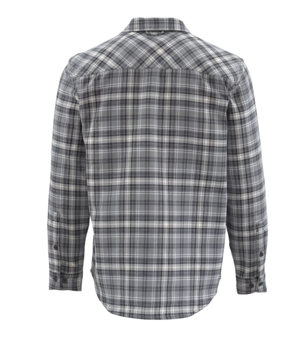 Simms Guide Flannel Shirt Steel Plaid Back Simms Guide Flannel Shirt Steel Plaid Back